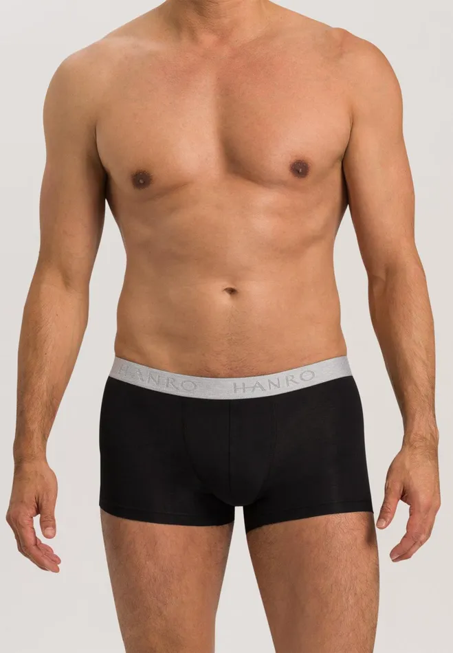 2Pack Cotton Boxer Briefs Black Men HANRO Multipacks
