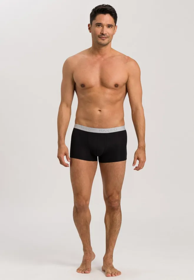 2Pack Cotton Boxer Briefs Black Men HANRO Multipacks