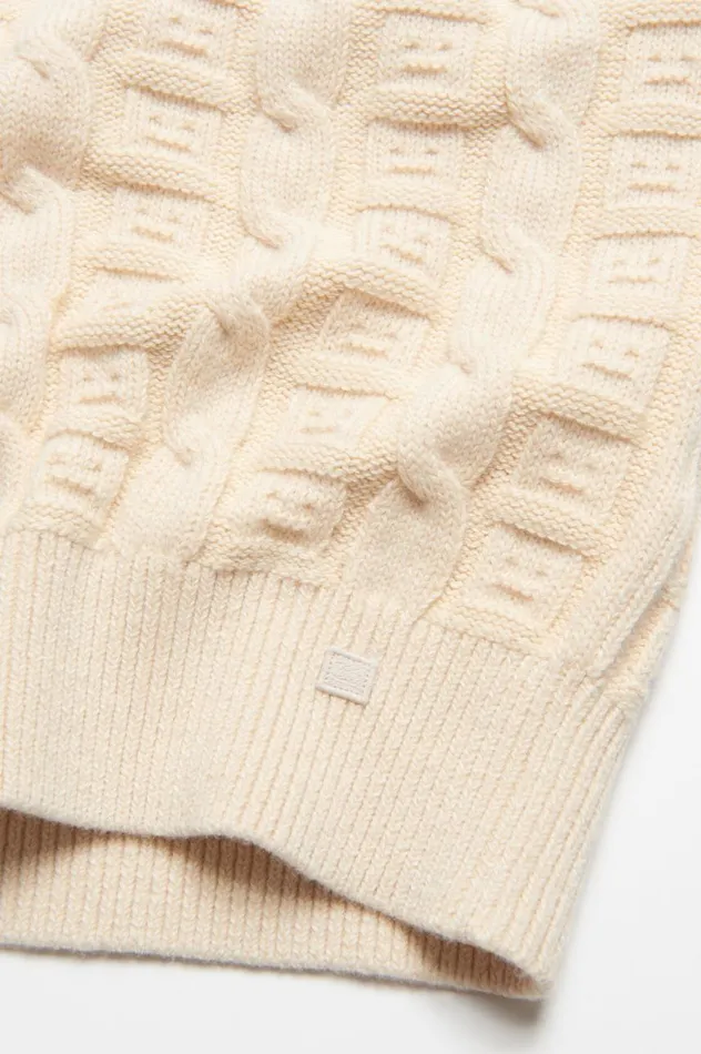 Acne Studios Cable Wool Sleeveless Jumper Oatmeal Melange Men Knitwear
