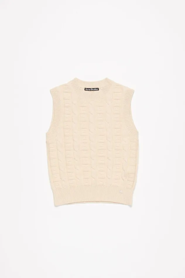 Acne Studios Cable Wool Sleeveless Jumper Oatmeal Melange Men Knitwear
