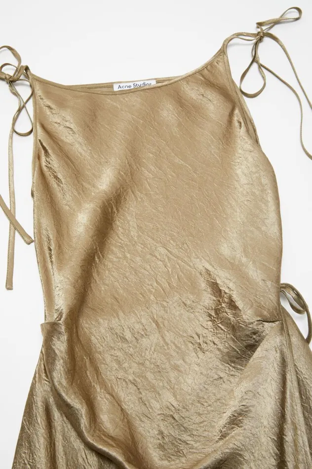 Acne Studios Satin Dress Old Green Women Dresses