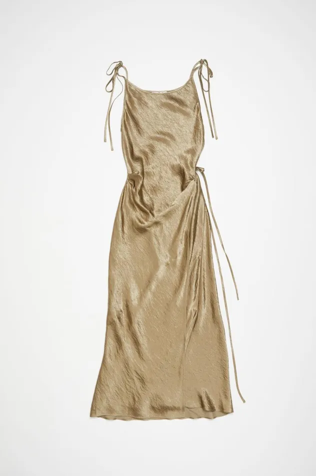 Acne Studios Satin Dress Old Green Women Dresses