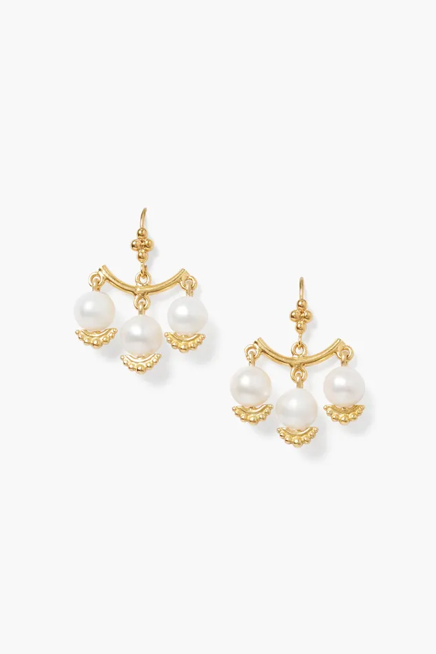 Chan Luu Earrings Anahi Chandelier Earrings White Pearl 8211 Women