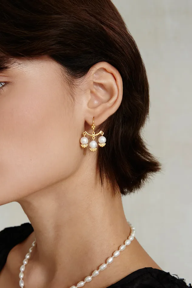 Chan Luu Earrings Anahi Chandelier Earrings White Pearl 8211 Women