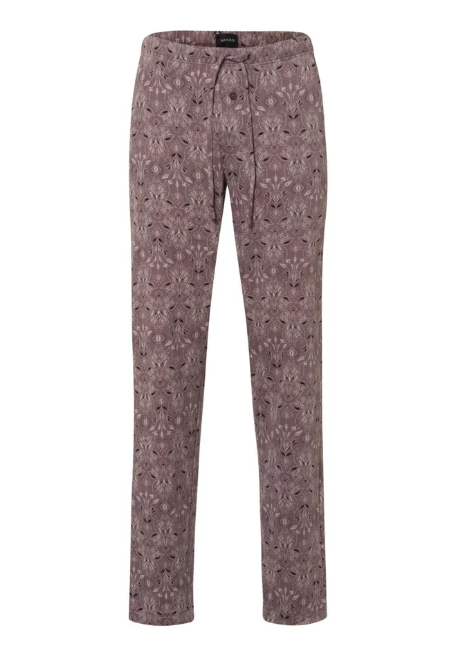 Cotton Drawstring Pajama Pants Pin Patternwork Dark Men HANRO Pajama Bottoms
