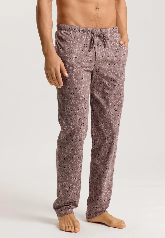 Cotton Drawstring Pajama Pants Pin Patternwork Dark Men HANRO Pajama Bottoms