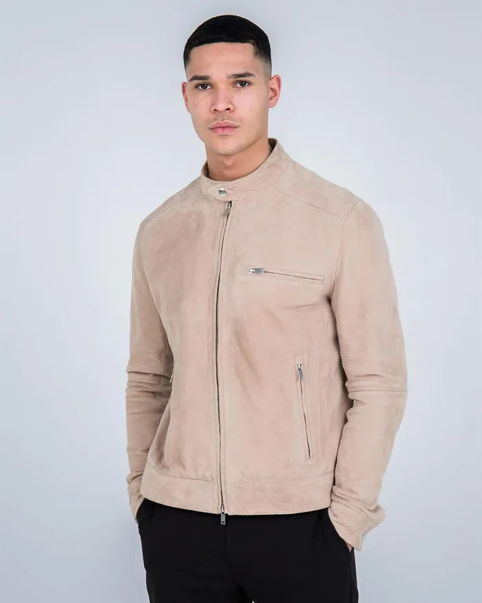 Cruyff Esteban Suede Biker Jacket Crme Men Jackets Cruyff Esteban Suede Biker Jacket Crme Men Jackets