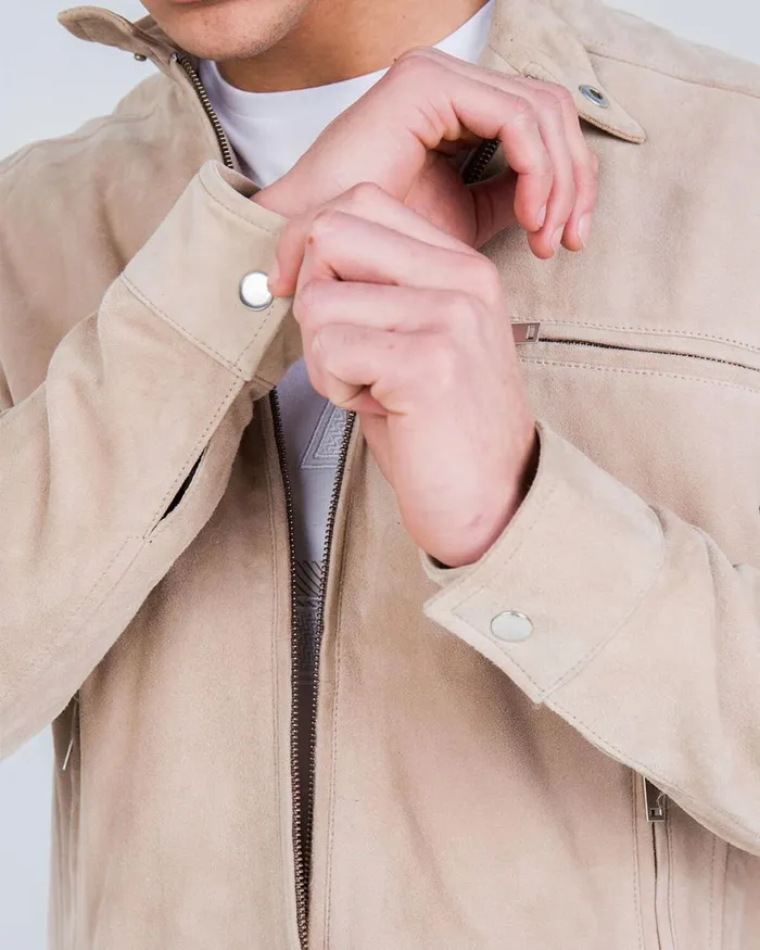 Cruyff Esteban Suede Biker Jacket Crme Men Jackets Cruyff Esteban Suede Biker Jacket Crme Men Jackets