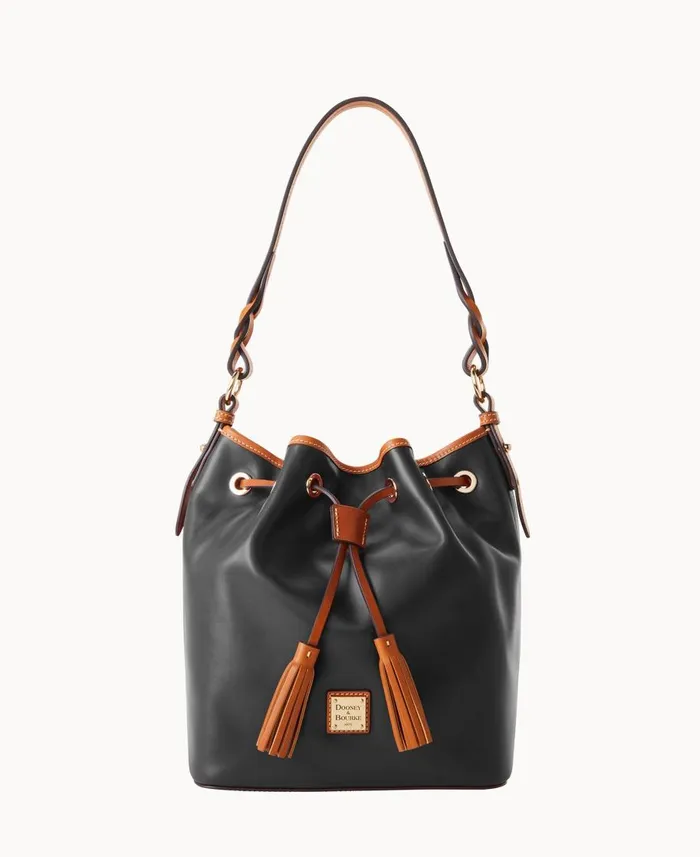 Dooney and Bourke Shoulder Bags Wexford Leather Tasha Drawstring Black 8211 WomenMen