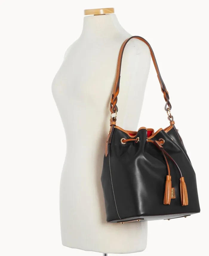 Dooney and Bourke Shoulder Bags Wexford Leather Tasha Drawstring Black 8211 WomenMen Dooney and Bourke Shoulder Bags Wexford Leather Tasha Drawstring Black 8211 WomenMen
