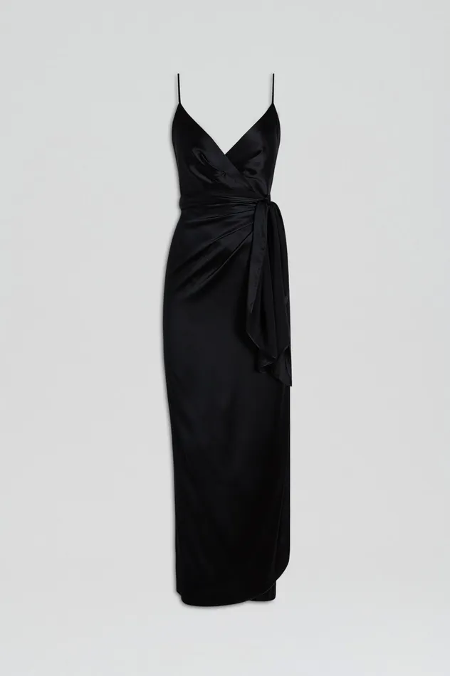 Dresses SILK WRAP DRESS BLACK 8211 Scanlan Theodore Women Dresses SILK WRAP DRESS BLACK 8211 Scanlan Theodore Women