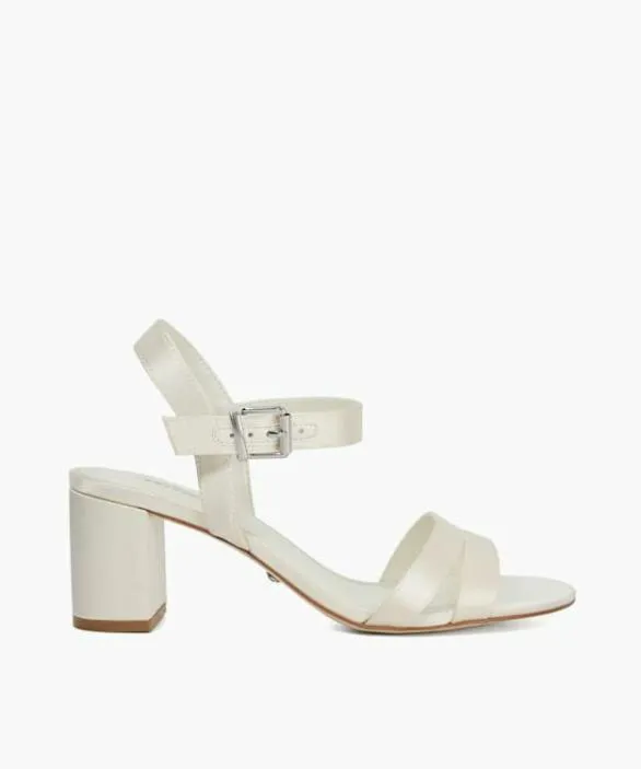 Dune London White Sandals Women Marriagematerial Ivory Block Wedding Heels Neutral