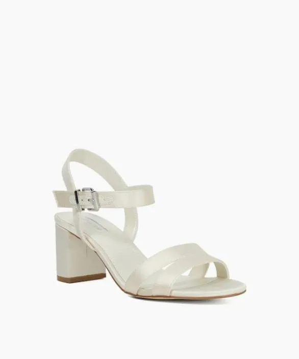 Dune London White Sandals Women Marriagematerial Ivory Block Wedding Heels Neutral