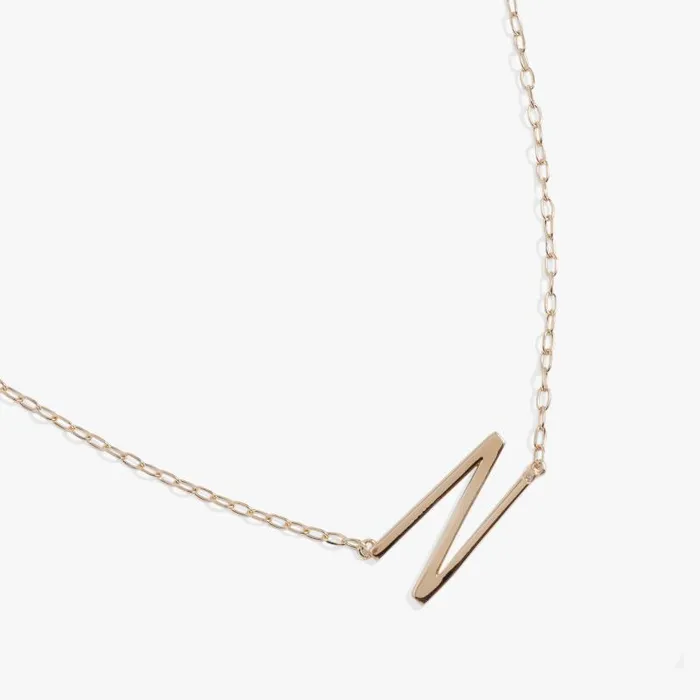 Fine Jewelry Women Alex And Ani Initial N Precious Elongated Necklace 14kt Gold Over 925 Sterling Silver