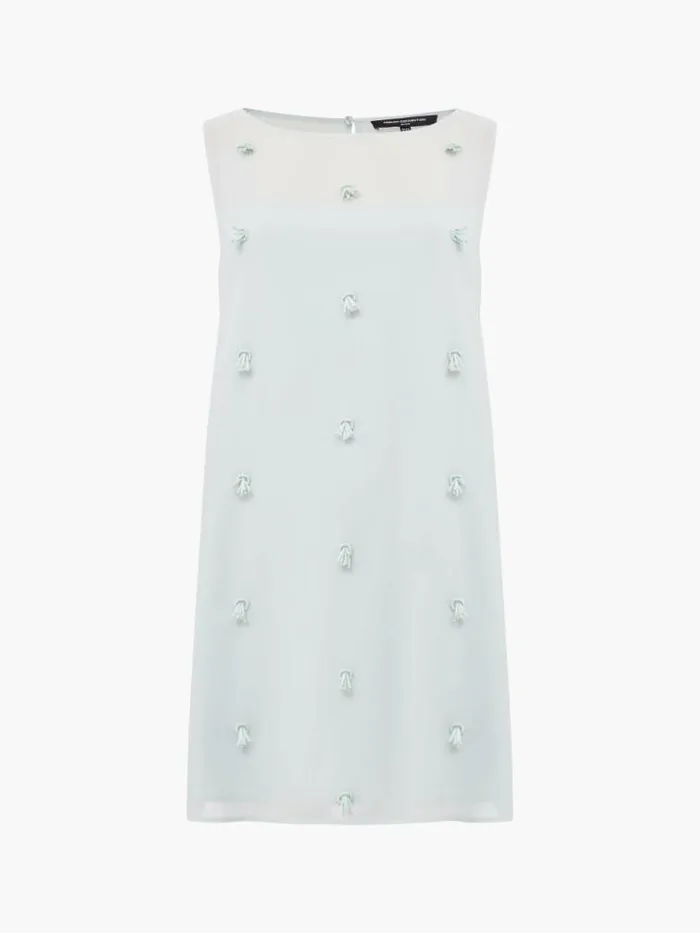 French Connection Cameron Embellished Shift Dress Sea Mist Green Women Dresses