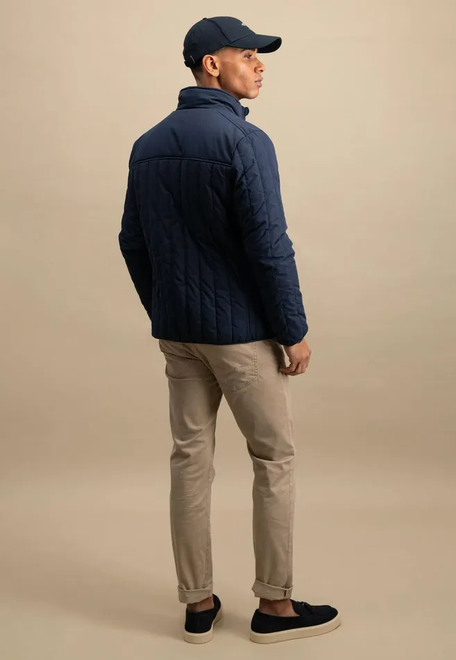 FYNCHHATTON Jacket With A Stand up Collar And Logodail Dark Navy Men Jackets and Coats