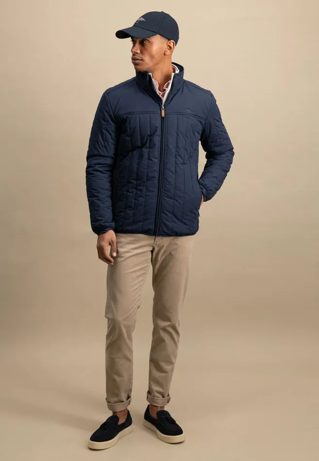 FYNCHHATTON Jacket With A Stand up Collar And Logodail Dark Navy Men Jackets and Coats