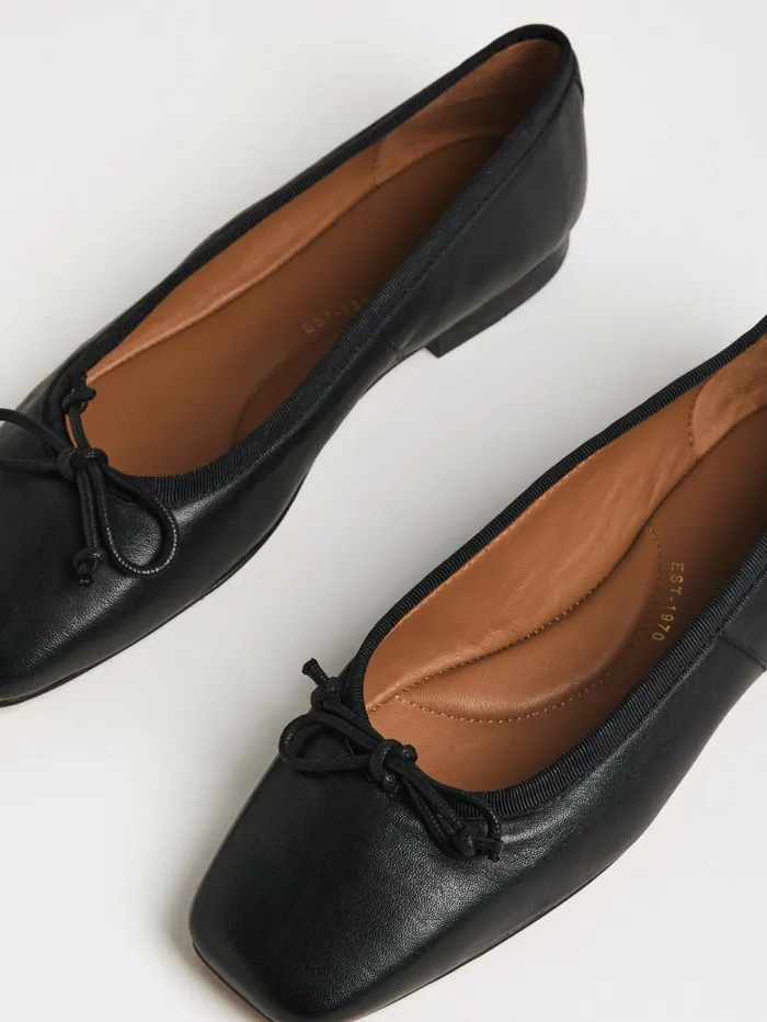 Jigsaw Shoes and Sandals Women Chiswick Leather Ballerinas Black