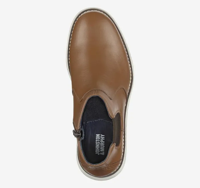 Johnston and Murphy Big Kid Holden Chelsea Boot Tan Full Grain Boys Big Kid