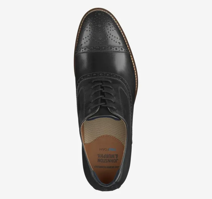 Johnston and Murphy Conard 20 Cap Toe Black Full Grain Men LaceUps Johnston and Murphy Conard 20 Cap Toe Black Full Grain Men LaceUps