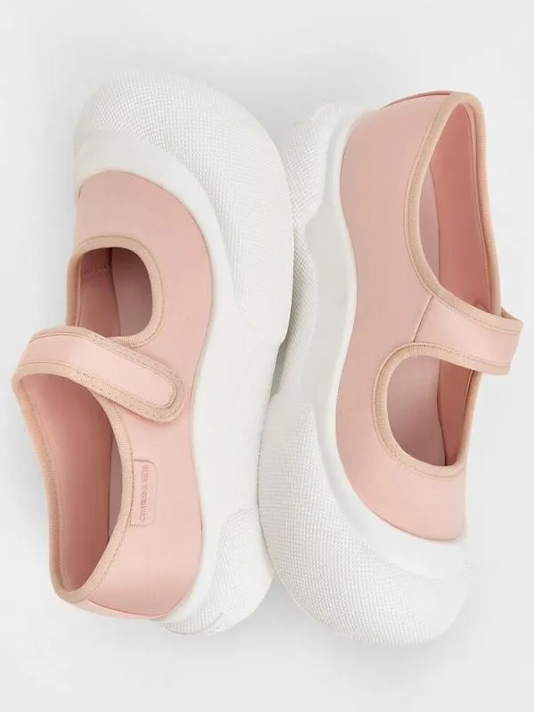 Kids Girls039 TwoTone Mary Jane Sneakers 8211 Light Pink CHARLES and KEITH Shoes Kids Girls039 TwoTone Mary Jane Sneakers 8211 Light Pink CHARLES and KEITH Shoes