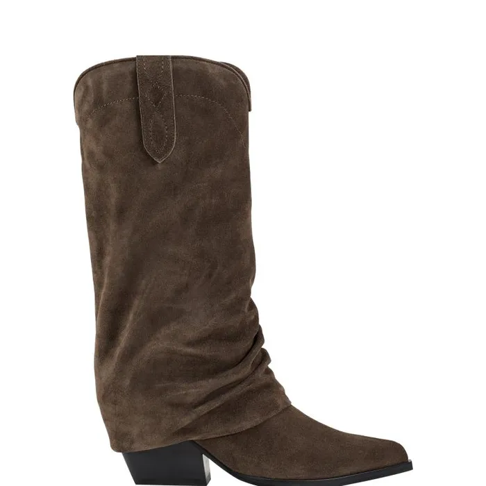 Marc Fisher Casual Boots Women Calysta Block Heel Pointy Toe Boot Dark Green