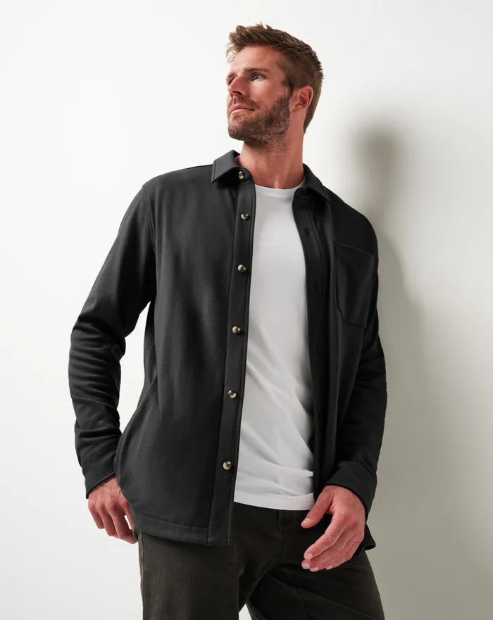 Men ButtonUps TravisMathew CLOUD SHIRT JACKET Black
