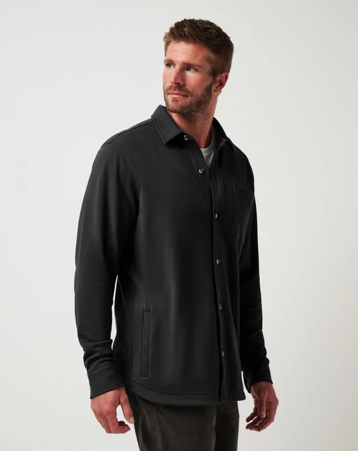 Men ButtonUps TravisMathew CLOUD SHIRT JACKET Black