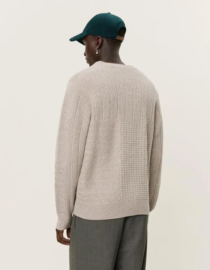 Men Fernando Roundneck 8211 Oatmeal Mlange Les Deux Knitwear