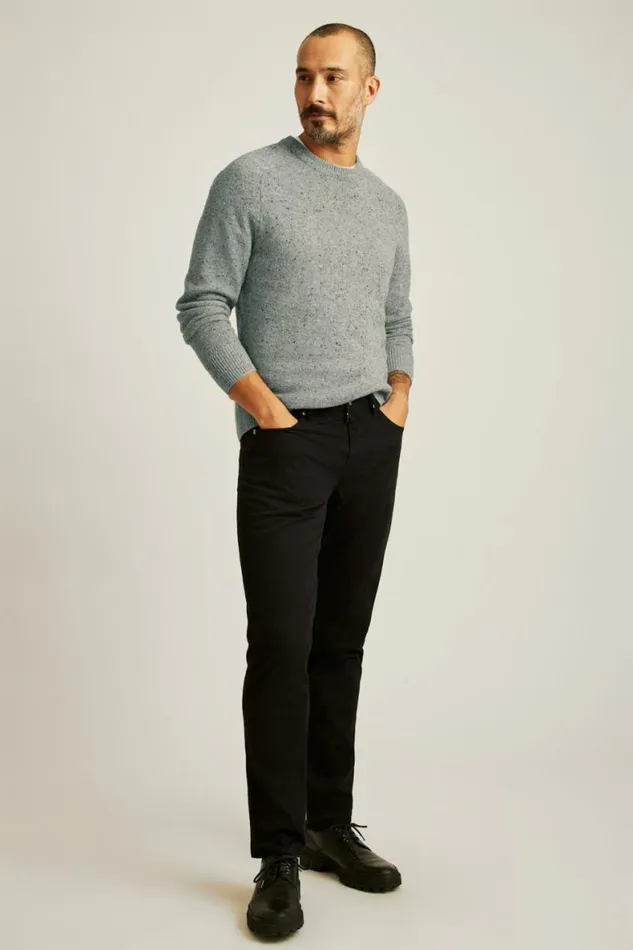 Men Italian Brushed 5Pocket Pants Jet Black Bonobos Jeans