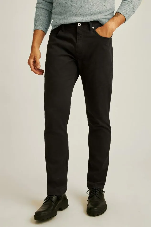 Men Italian Brushed 5Pocket Pants Jet Black Bonobos Jeans