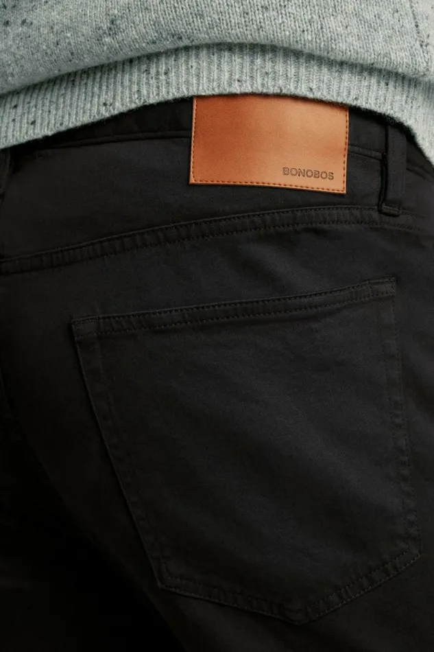 Men Italian Brushed 5Pocket Pants Jet Black Bonobos Jeans