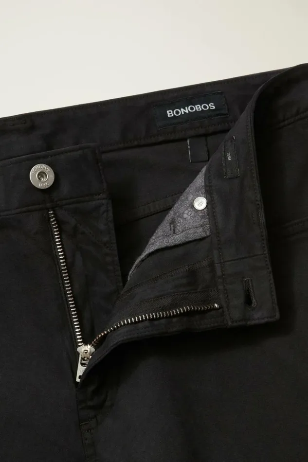 Men Italian Brushed 5Pocket Pants Jet Black Bonobos Jeans