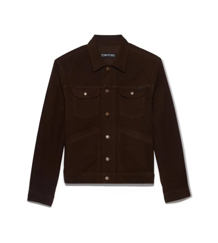 Men Outerwear Tom Ford Moleskin Slim Fit Jacket Dark Brown