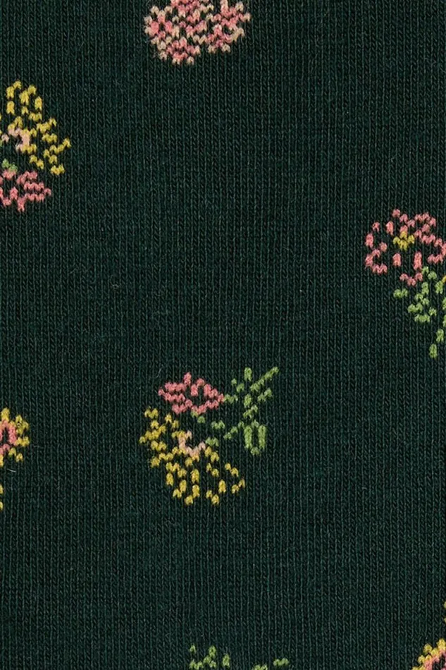 Men Soft Everyday Socks Green Needlepoint Floral Bonobos Socks and Underwear