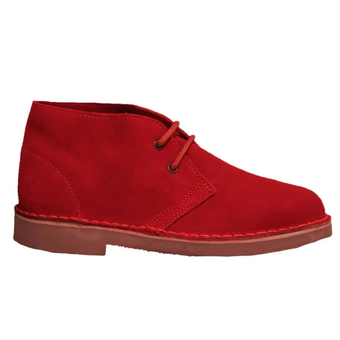 RWandCO Shoes Roamers 8211 Mens Real Suede Unlined Desert Boots Medium Red 8211 Men RWandCO Shoes Roamers 8211 Mens Real Suede Unlined Desert Boots Medium Red 8211 Men