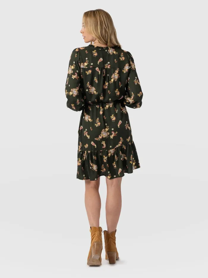 Saint And Sofia Dresses Women Mini Olivia Zip Up Dress 8211 Khaki Paisley Khaki Paisley
