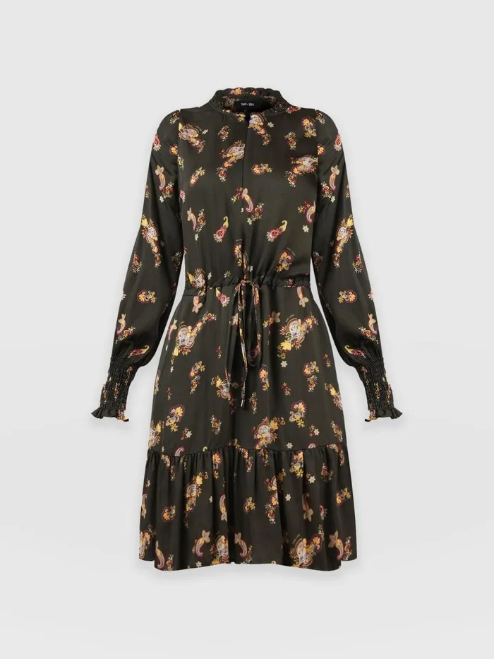 Saint And Sofia Dresses Women Mini Olivia Zip Up Dress 8211 Khaki Paisley Khaki Paisley