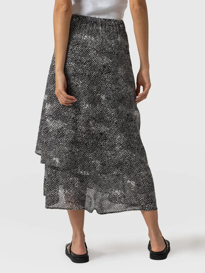 Saint And Sofia Skirts Women Etta Layered Skirt 8211 Monochrome Gothica Monochrome Gothica