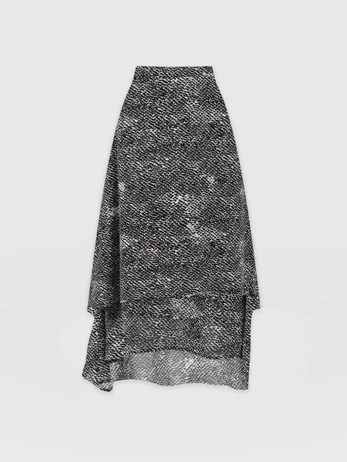 Saint And Sofia Skirts Women Etta Layered Skirt 8211 Monochrome Gothica Monochrome Gothica