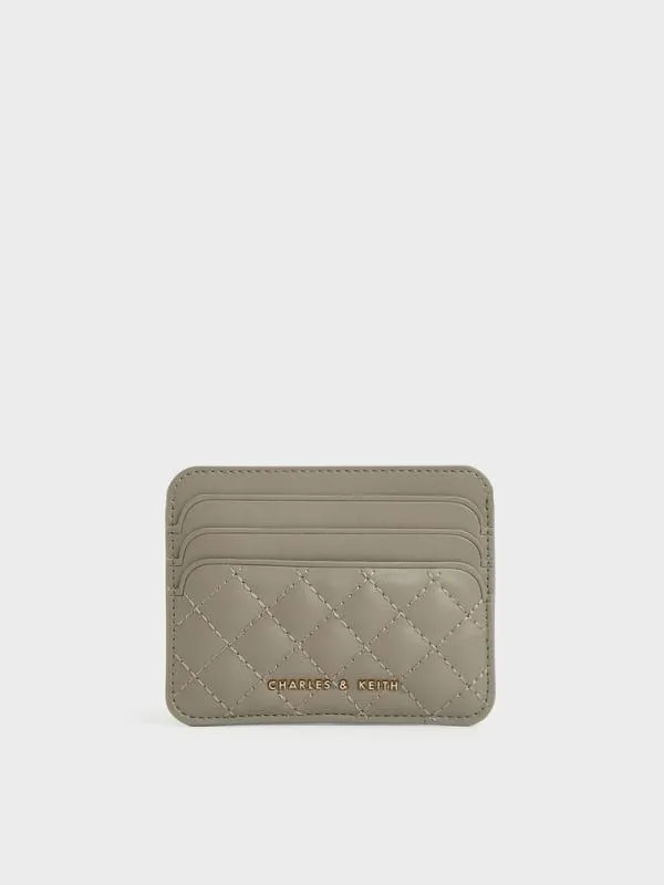 Women Cleo Quilted Card Holder 8211 Taupe CHARLES and KEITH Card Holders