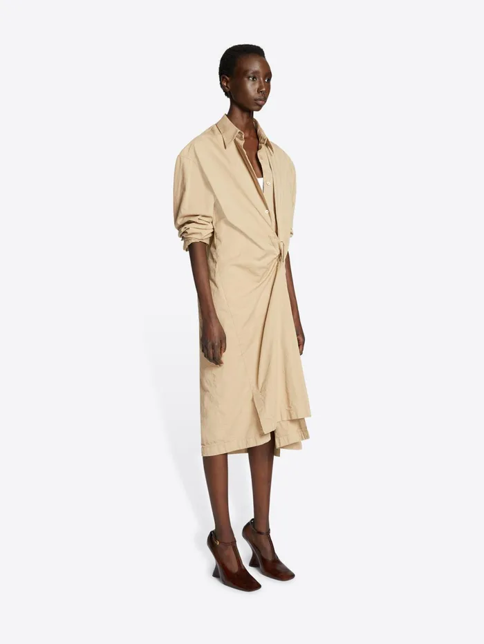 Women Dries Van Noten Dresses Draped Cotton Dress