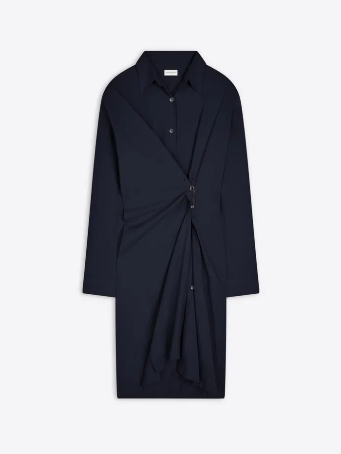 Women Dries Van Noten Dresses Draped Cotton Dress
