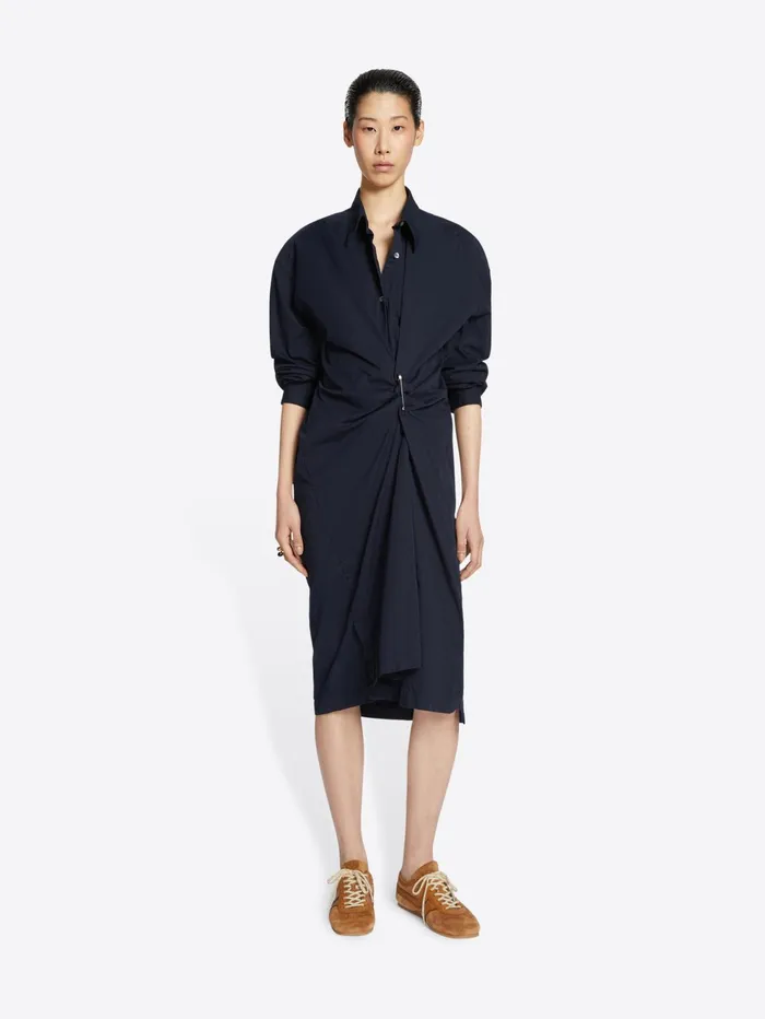 Women Dries Van Noten Dresses Draped Cotton Dress