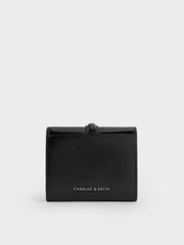 Women Wisteria MetallicAccent Wallet 8211 Noir CHARLES and KEITH Small Wallets
