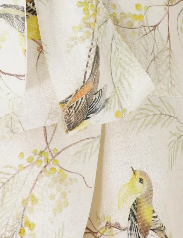 Zimmermann Clothing Wrap Mini Dress Acacia Birds 8211 Women