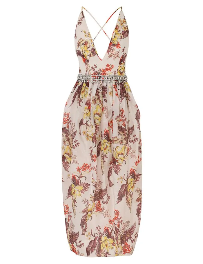 Zimmermann Dresses Matchmaker Tulip Dress Ivory Tropical Floral 8211 Women