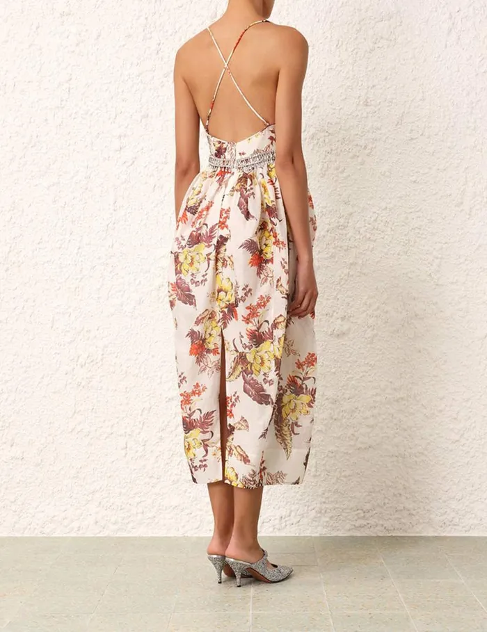 Zimmermann Dresses Matchmaker Tulip Dress Ivory Tropical Floral 8211 Women
