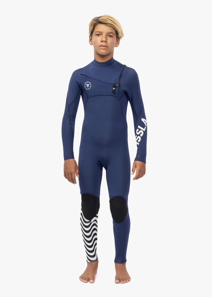7 Seas Boys 32 Full Chest Zip Wetsuit Naval Wetsuits Vissla Youth