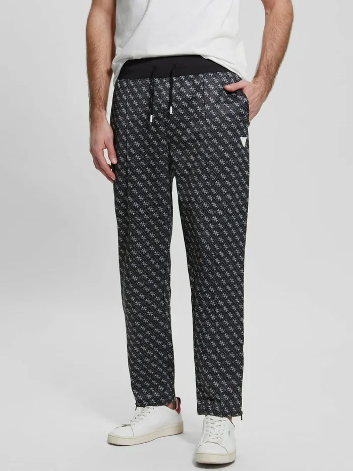 Activewear Eco Korbin Track Pants 4g Aop Jet Black GUESS Men